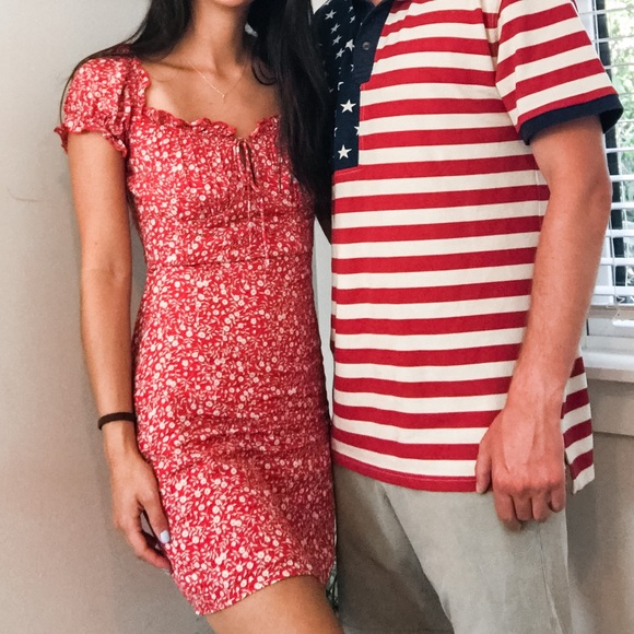 Princess Polly Red Floral Dress - Picture 1 of 5